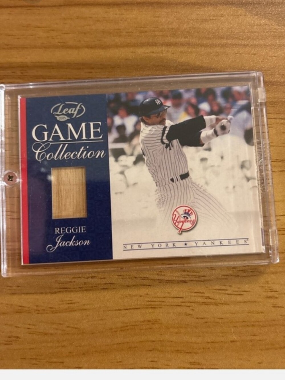 Reggie Jackson 2005 Leaf Game Collection Game Used Bat Yankees Relic HOF